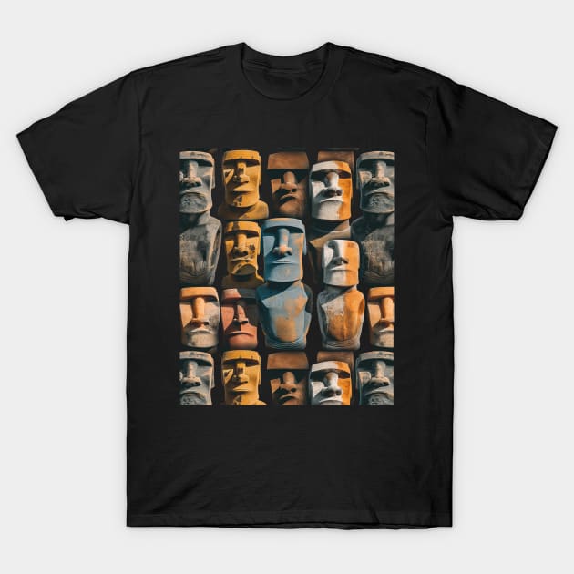 Easter Island Faces T-Shirt by FehuMarcinArt